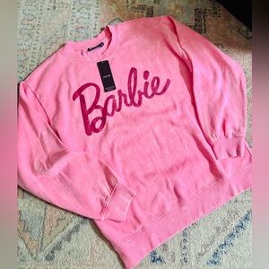 Glitter Barbie Crew Lightweight.  Acid washed. NWT